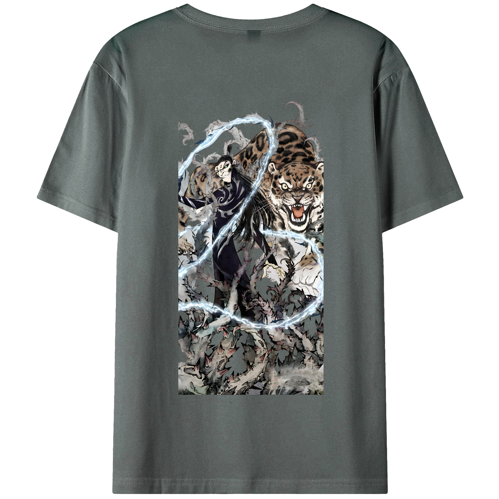 （画像用） Ne Zha 2 ナタ 魔童の大暴れ 綿100％半袖Tシャツ（背面プリント）